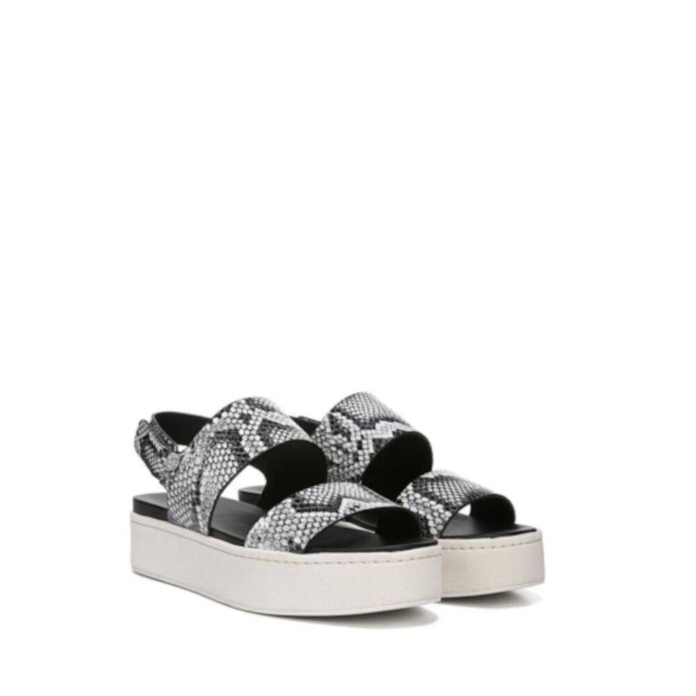 VINCE. Womens Black Snake 1-1/2" Platform Westport Wedge Slingback Sandal 10